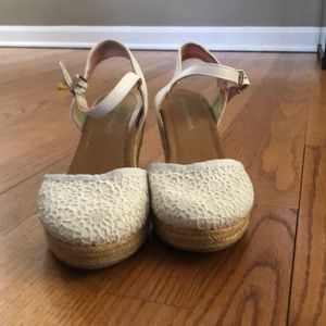 White wedge espadrilles